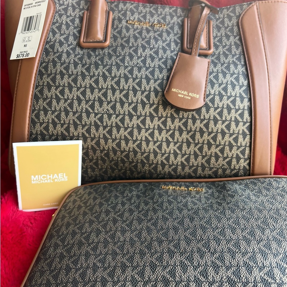 Michael kors purse Kali satchel bag with iPad pouch mk